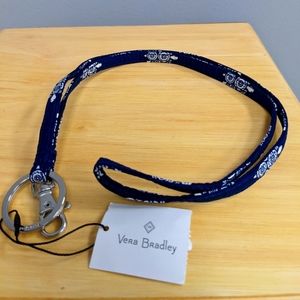 New Vera Bradley Navy Blue Turtle Lanyard with Clasp